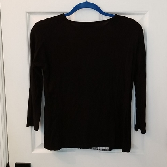 2/$11 🎉Apt 9 black floral mixed media top! Sz small - Picture 4 of 6